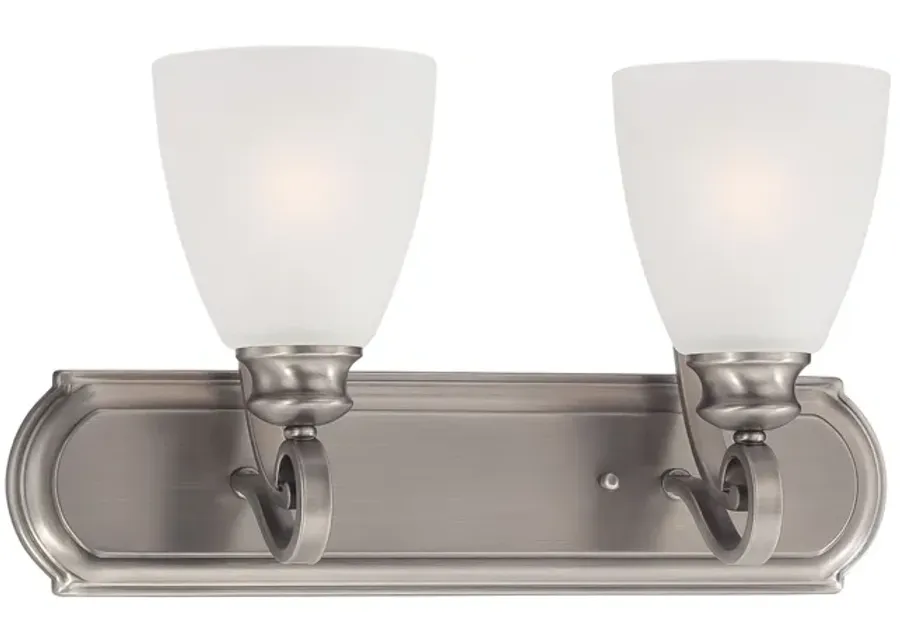 Haven 2-Light Wall Lamp in Satin Pewter