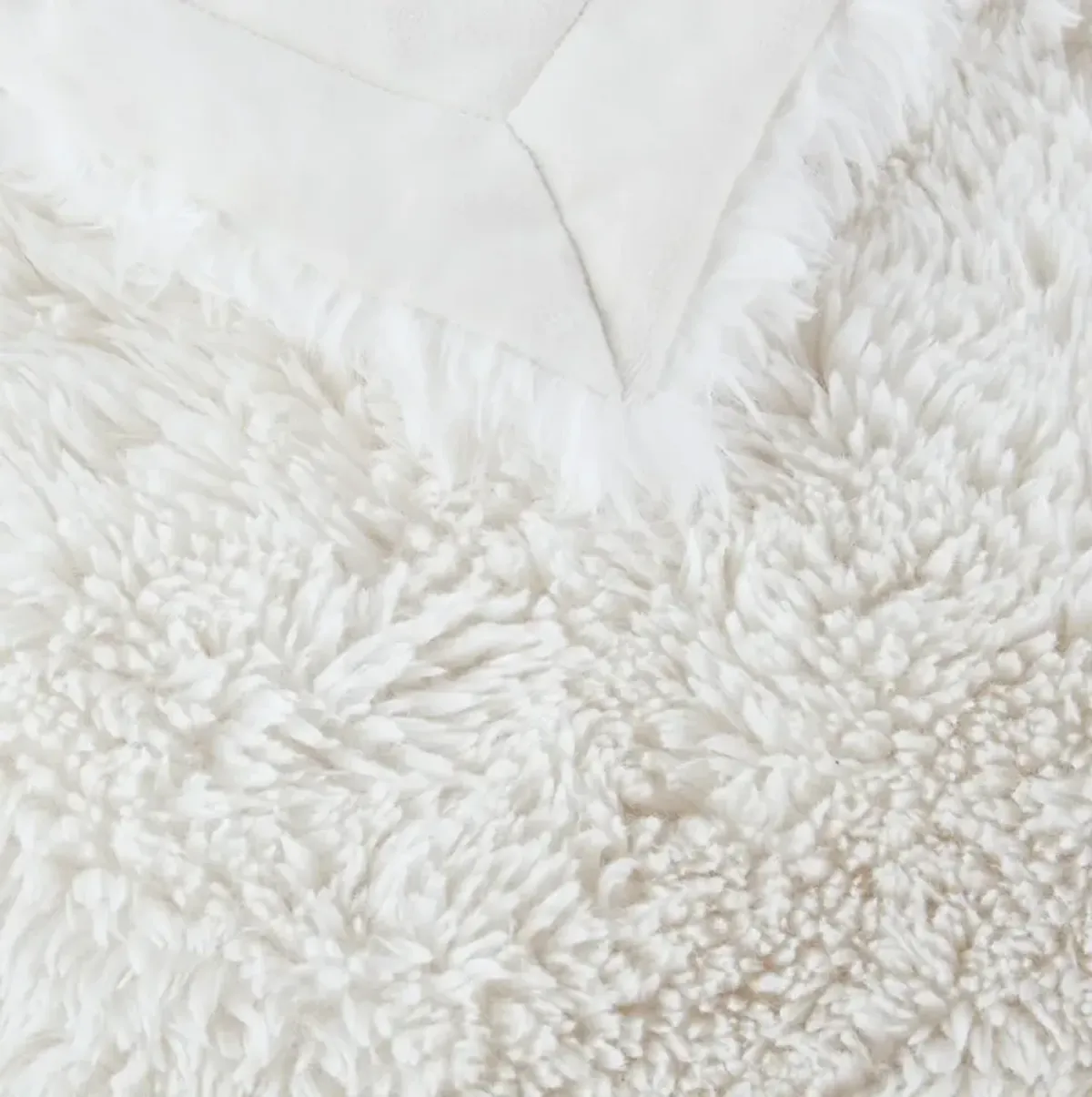 Madison Park Haven Ivory Faux Fur Throw 50x60"