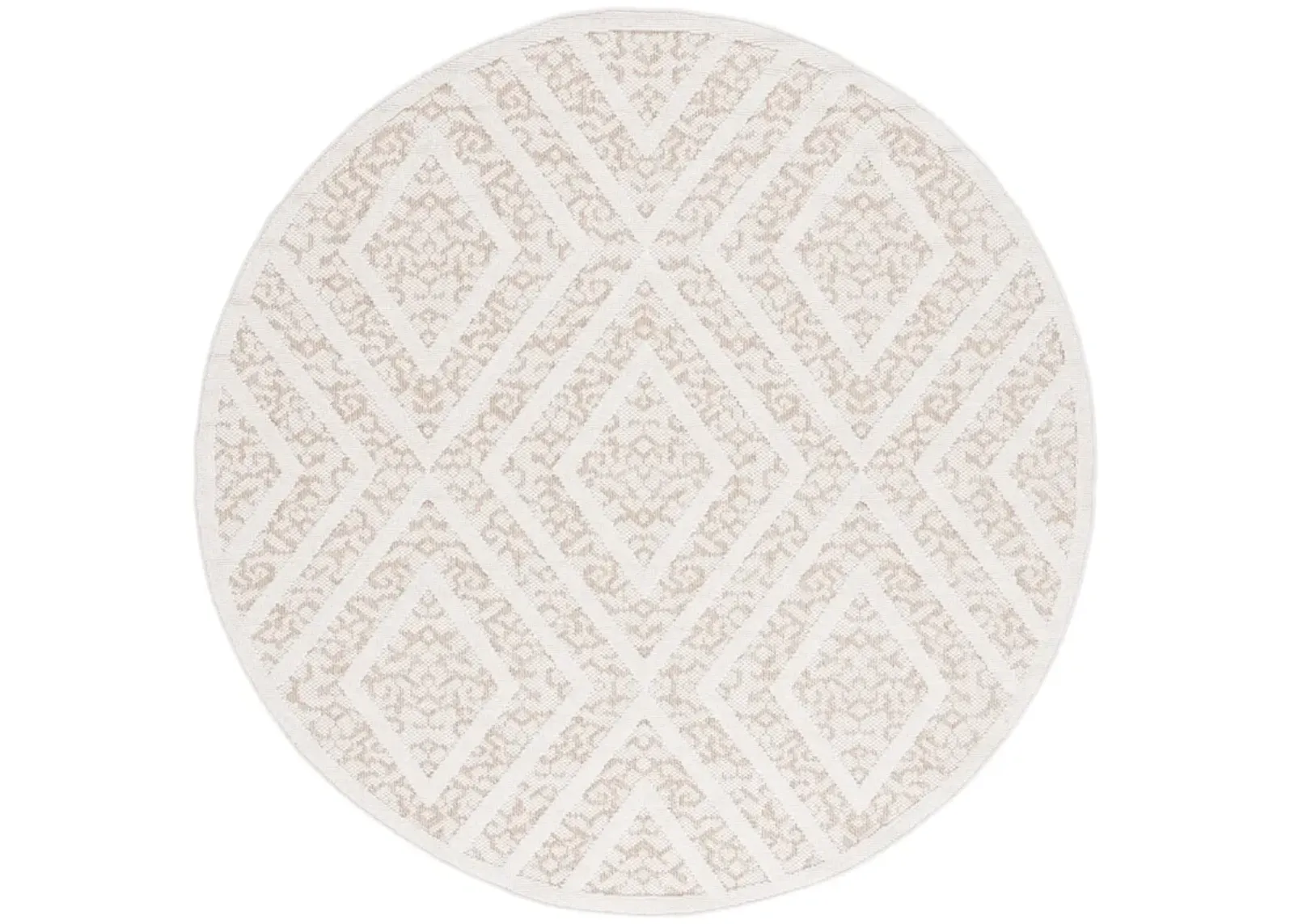 MSRO218 GLOBAL LIGHT BEIGE  6'-7' x 6'-7' Round Round Rug