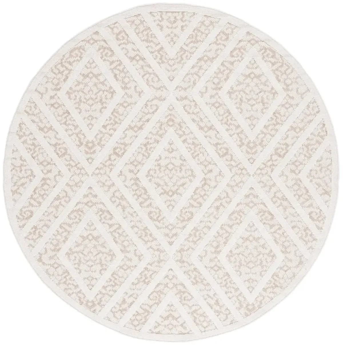 MSRO218 GLOBAL LIGHT BEIGE  6'-7' x 6'-7' Round Round Rug