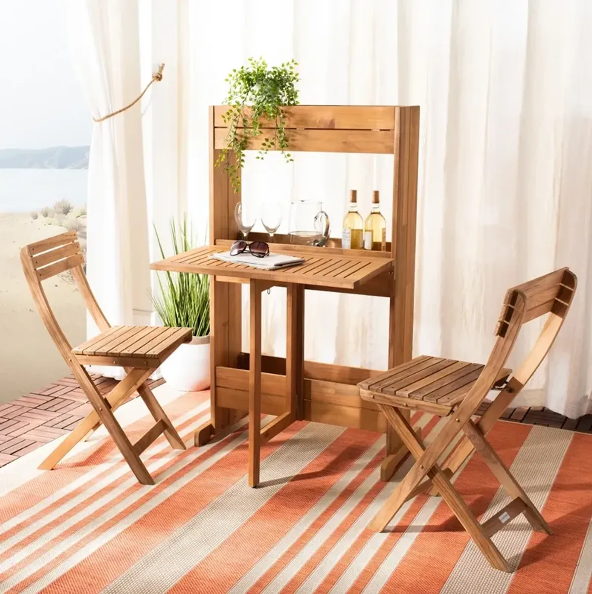 Barley Flower Shelf 3 Pc Bistro Set