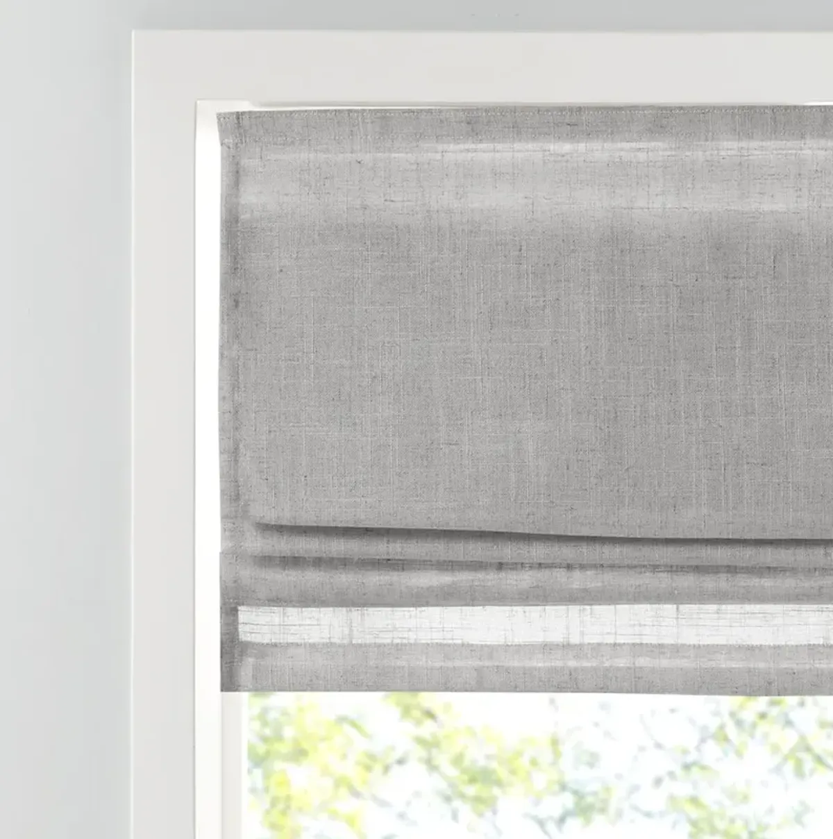 Madison Park Kyler Grey Linen Blend Light Filtering Cordless Roman Shade