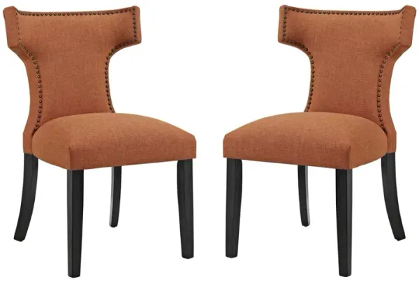 Curve Dining Side Chair Fabric Set of 2