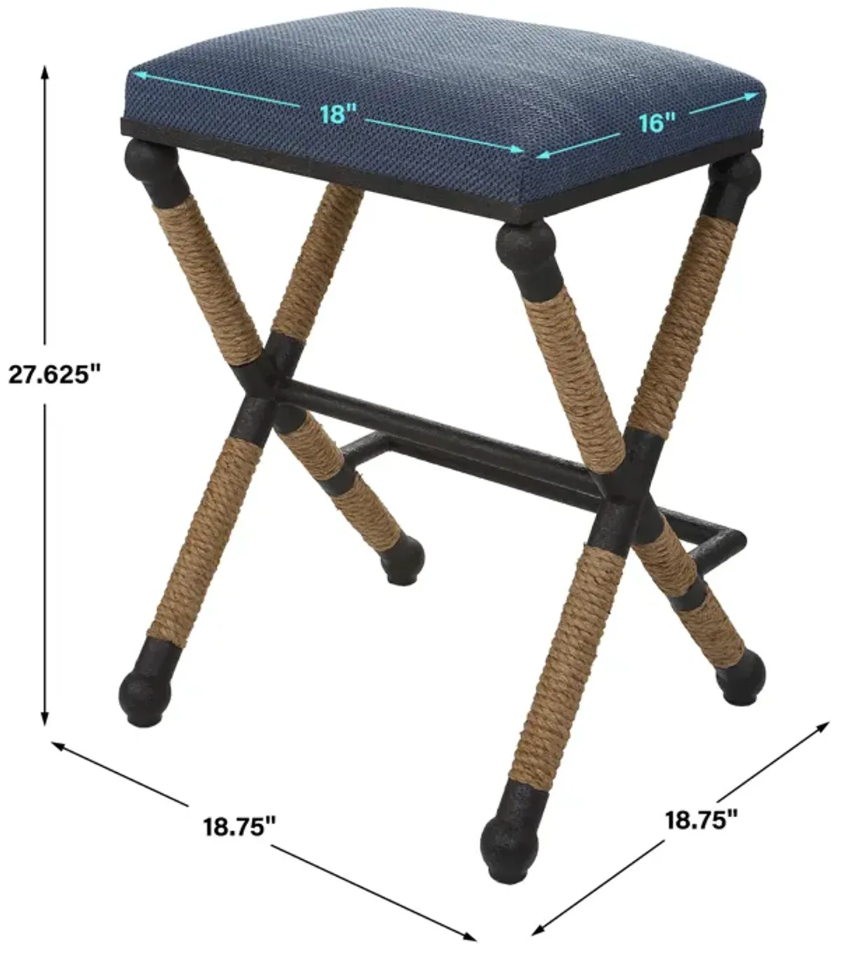 Firth Rustic Navy Counter Stool