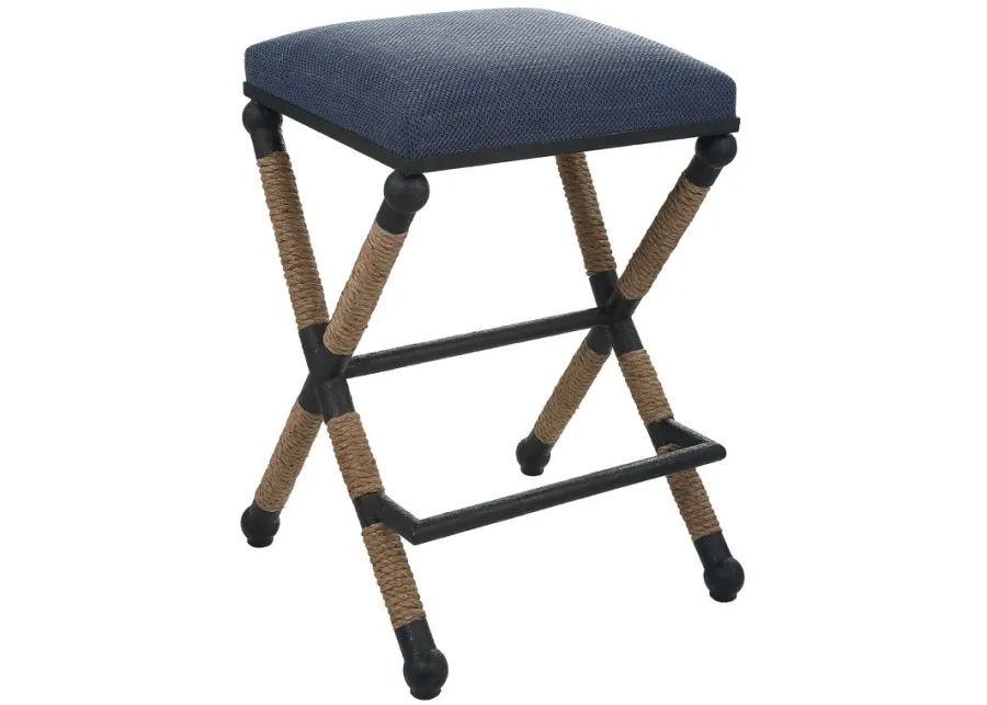 Firth Rustic Navy Counter Stool