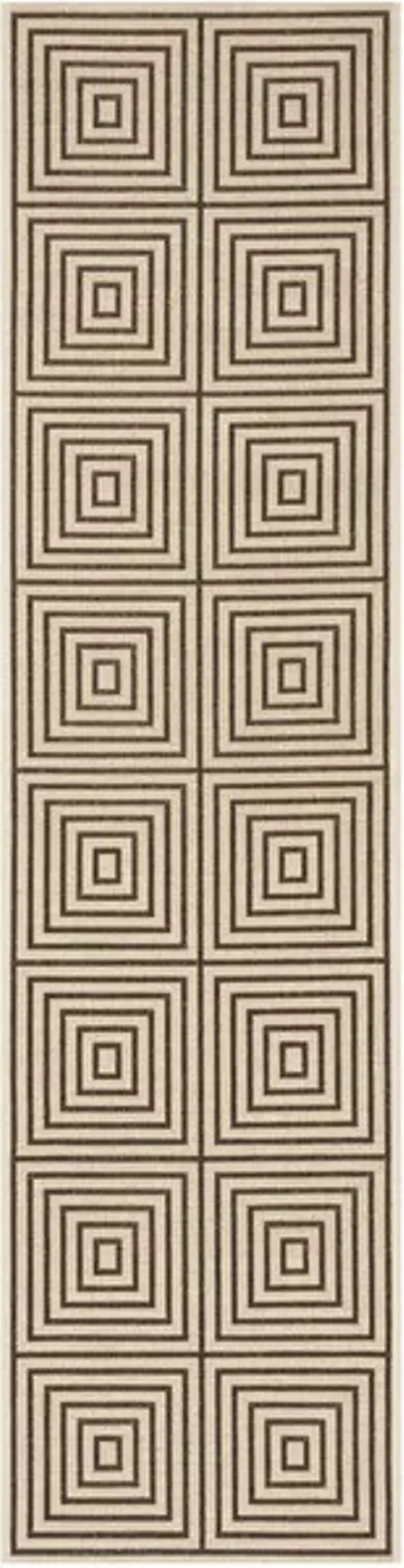 LINDEN 123 Collection LND123U-28 Creme / Brown 2'-2" X 8'