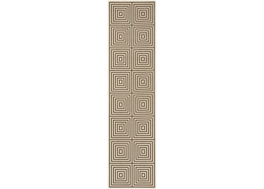 LINDEN 123 Collection LND123U-28 Creme / Brown 2'-2" X 8'