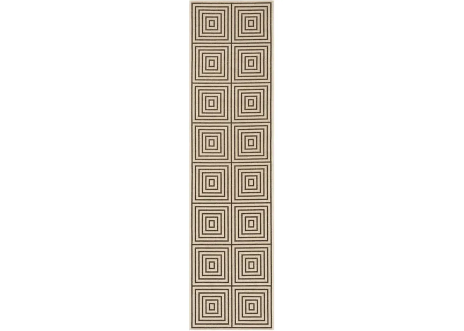 LINDEN 123 Collection LND123U-28 Creme / Brown 2'-2" X 8'