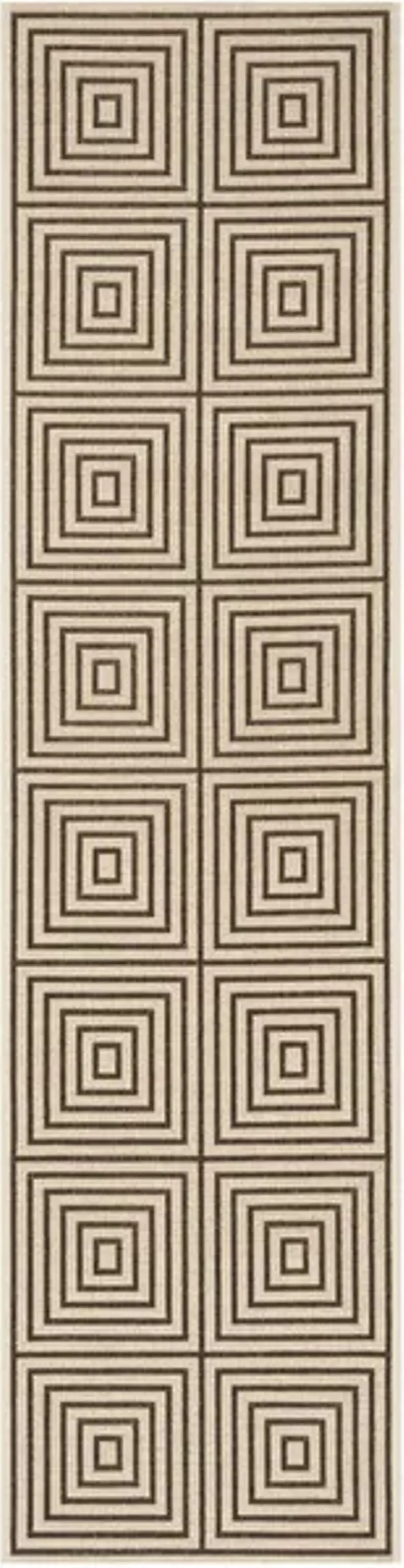 LINDEN 123 Collection LND123U-28 Creme / Brown 2'-2" X 8'