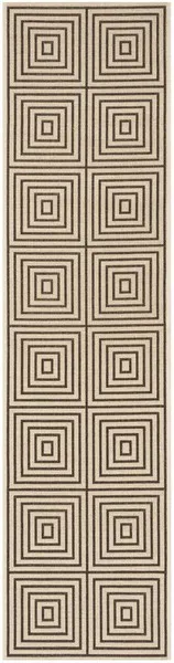 LINDEN 123 Collection LND123U-28 Creme / Brown 2'-2" X 8'