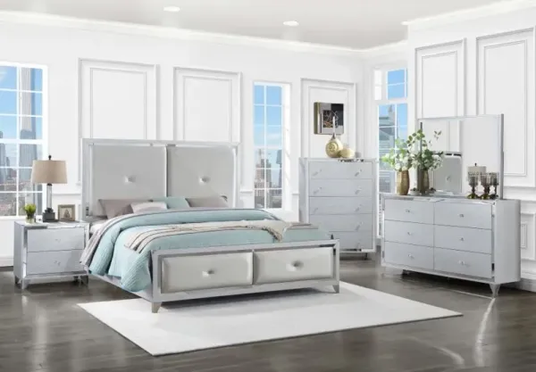 Larue 5-piece Tufted California King Bedroom Set Silver