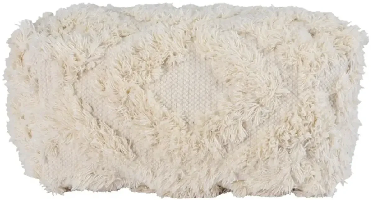 Luma Pouf Ivory 24x24x12