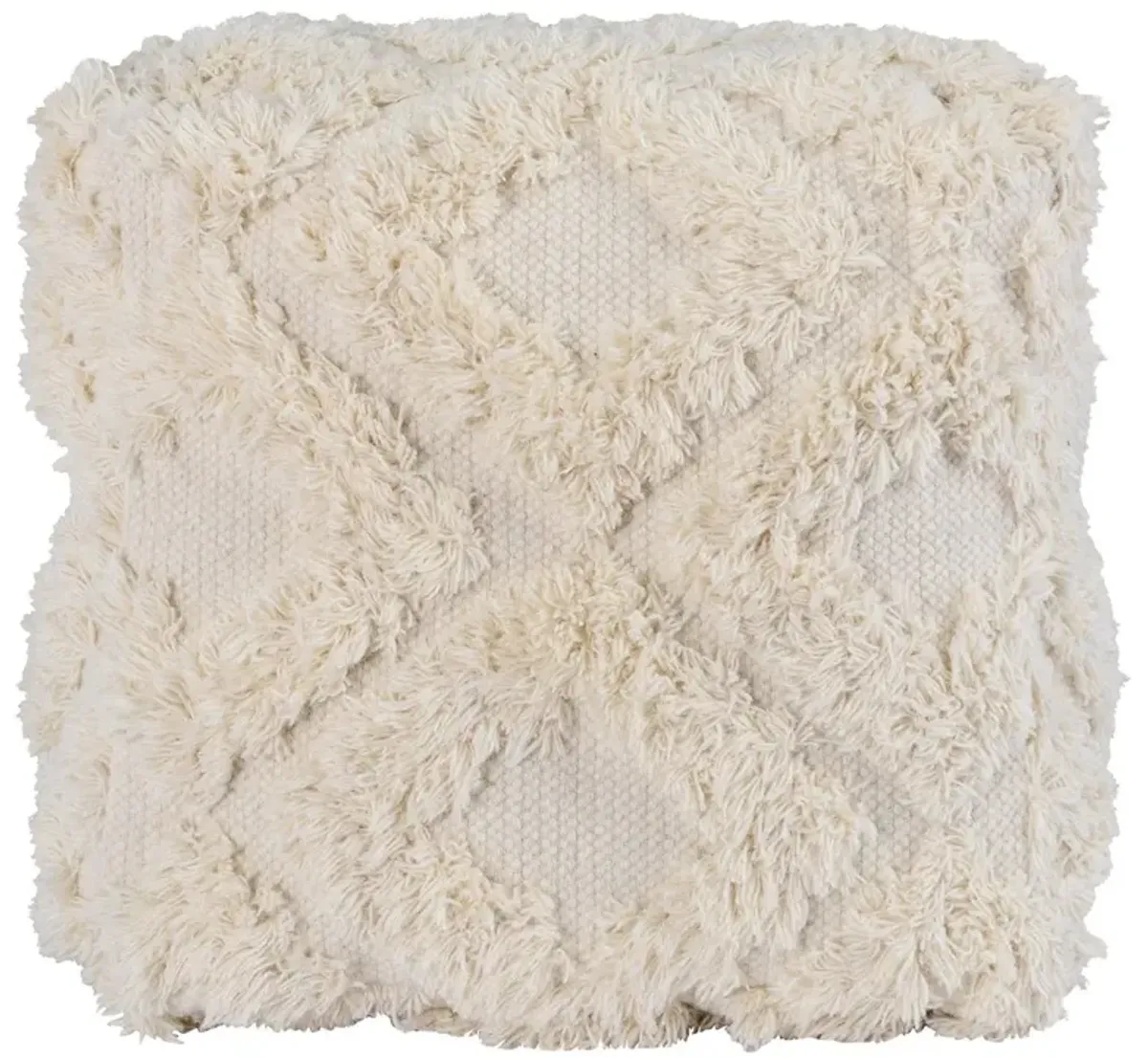 Luma Pouf Ivory 24x24x12