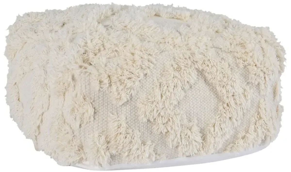 Luma Pouf Ivory 24x24x12