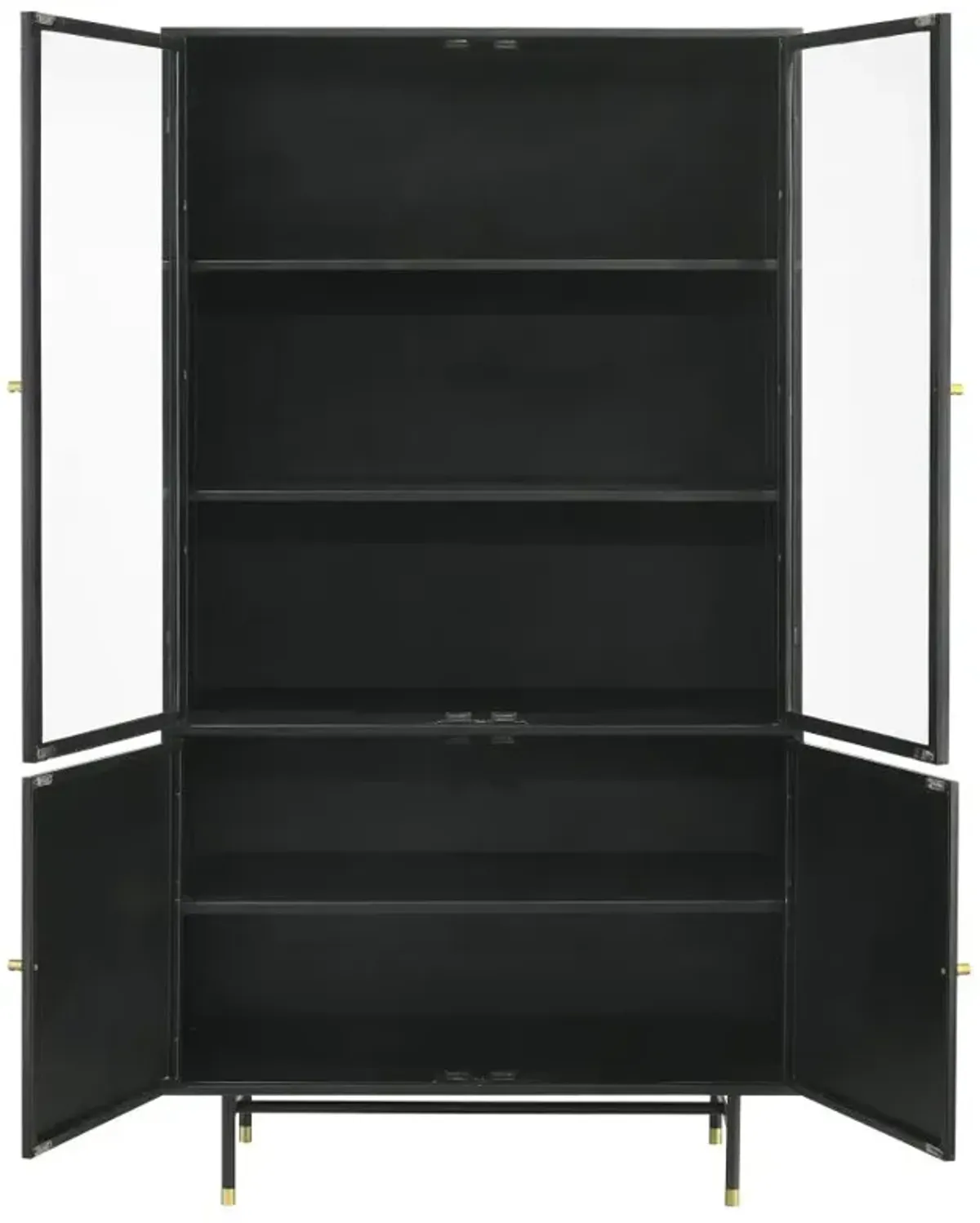 Cloyne Rectangular 4-Door Cabinet Matte Black