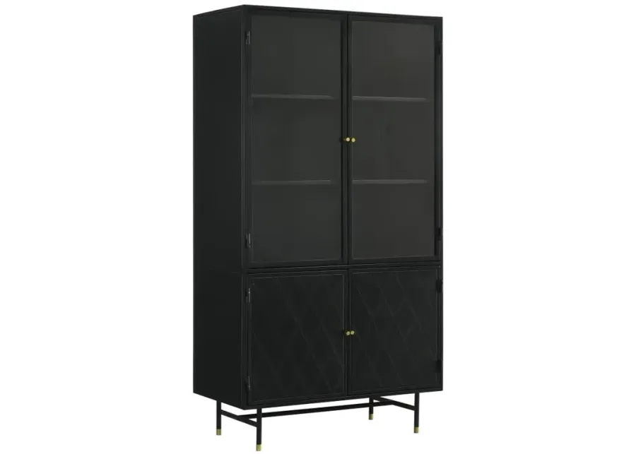 Santiago Rectangular 4-door Cabinet Matte Black