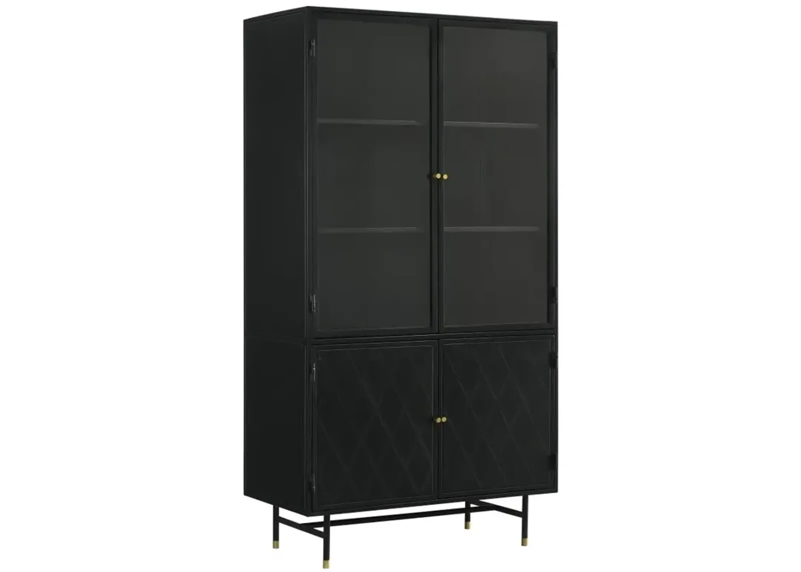 Cloyne Rectangular 4-Door Cabinet Matte Black