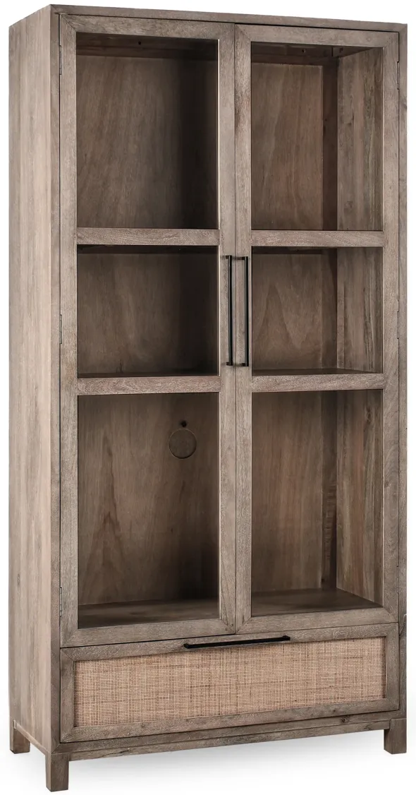 Jensen 2Dr 1Dwr Tall Cabinet Taupe