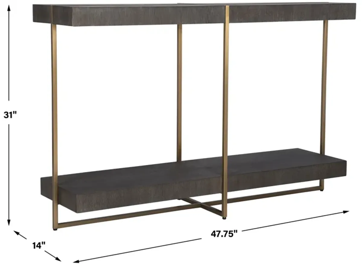 Taja Modern Brass / Wood Console Table