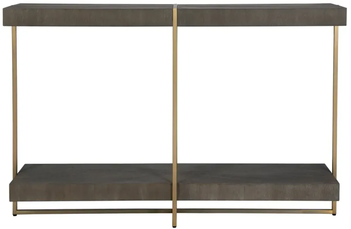 Taja Modern Brass / Wood Console Table