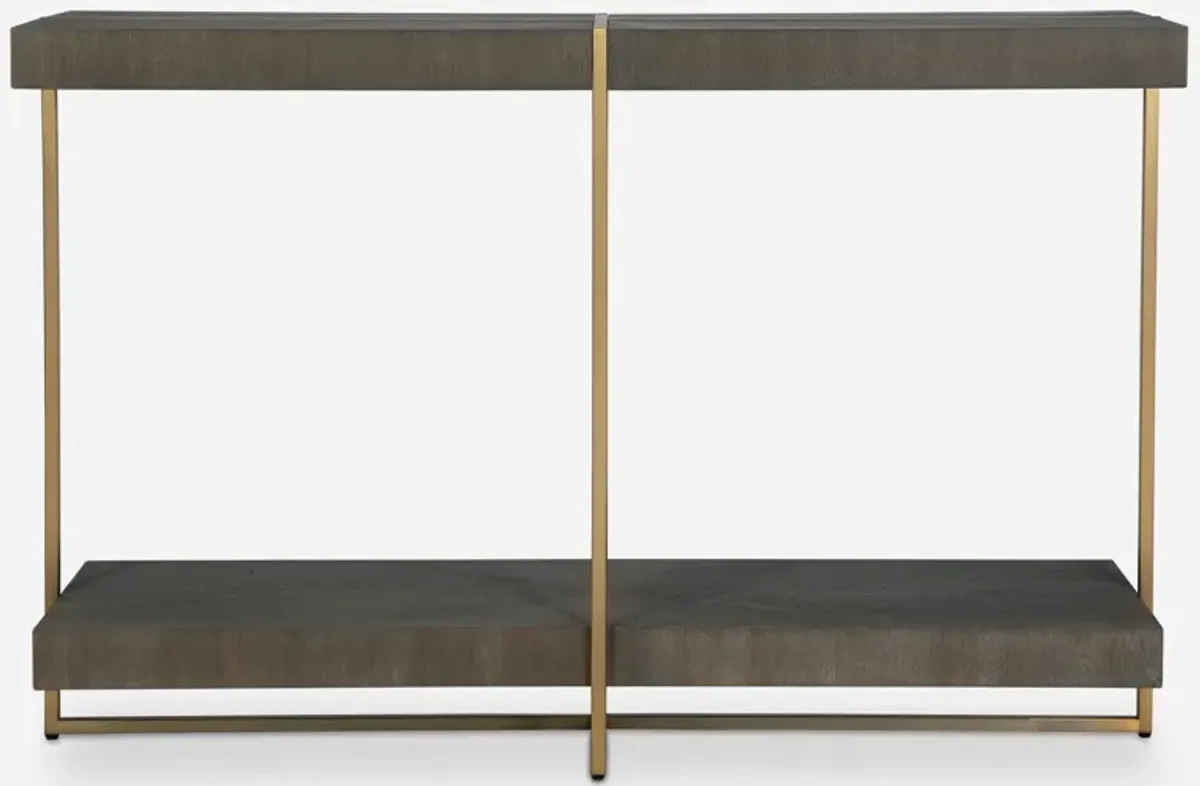 Taja Modern Brass / Wood Console Table