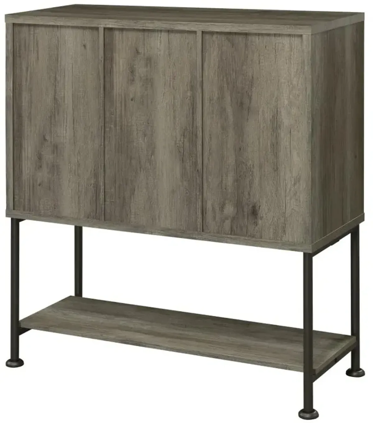 Claremont Sliding Door Bar Cabinet with Lower Shelf Grey Driftwood