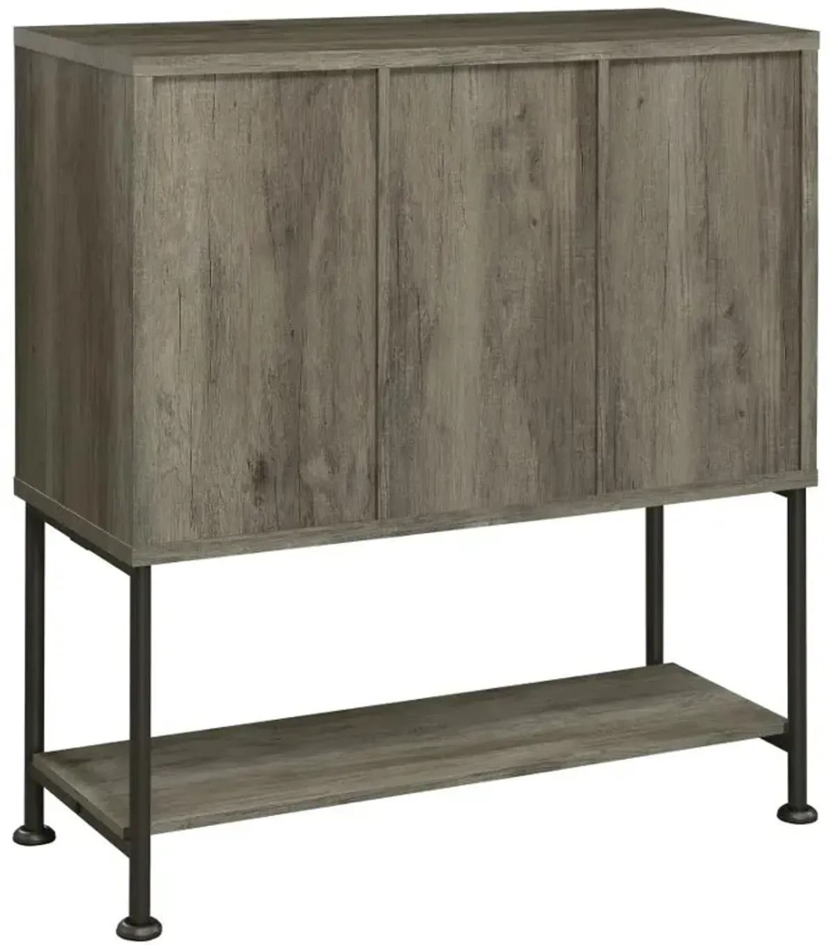 Claremont Sliding Door Bar Cabinet with Lower Shelf Grey Driftwood