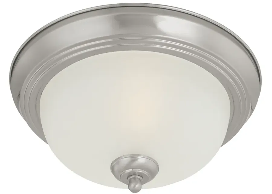 Pendenza 13.25" Wide 2-Light Flush Mount - Brushed Nickel