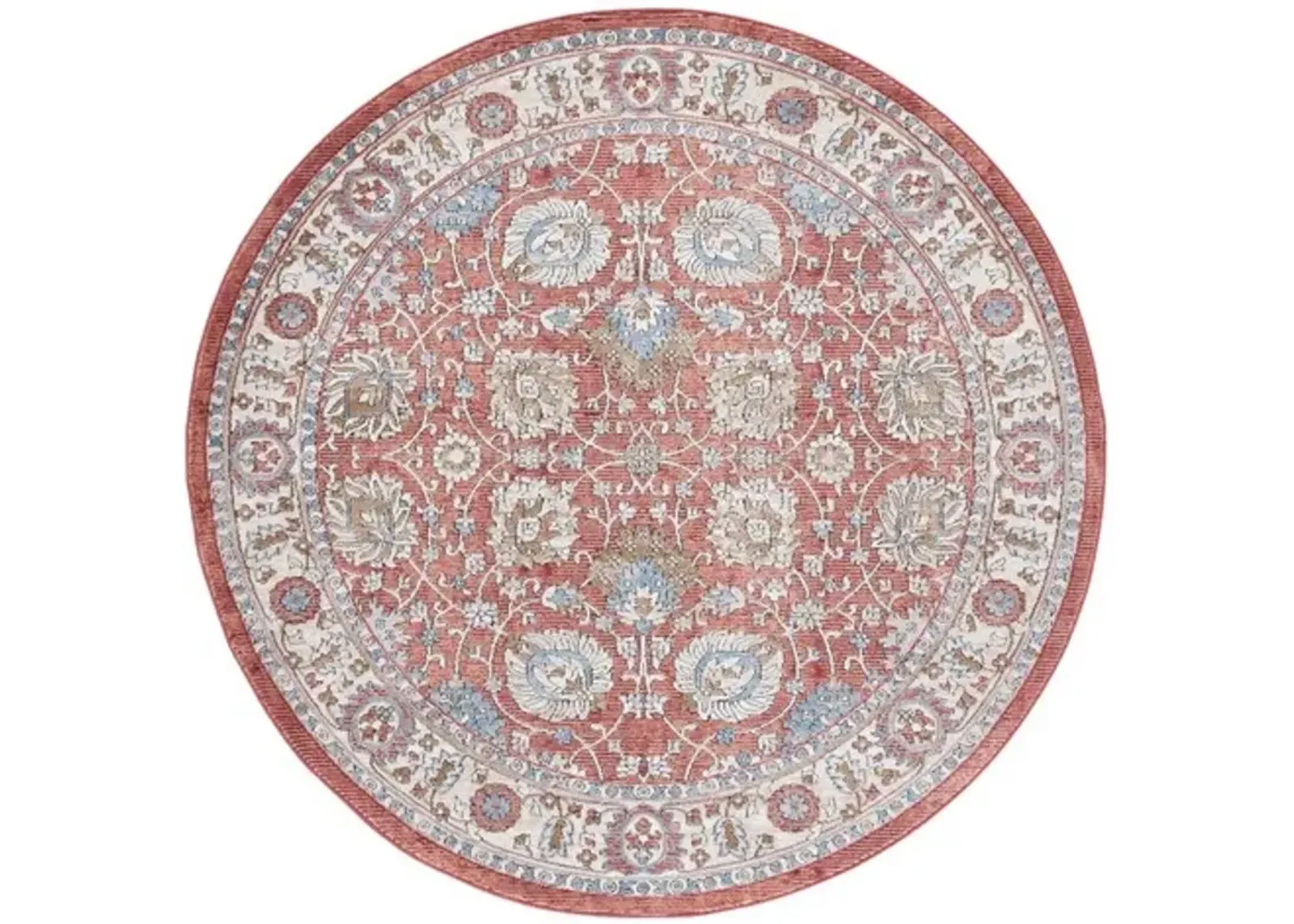 ROSEWOOD 102 Red 6'-7' X 6'-7' Round Round Rug