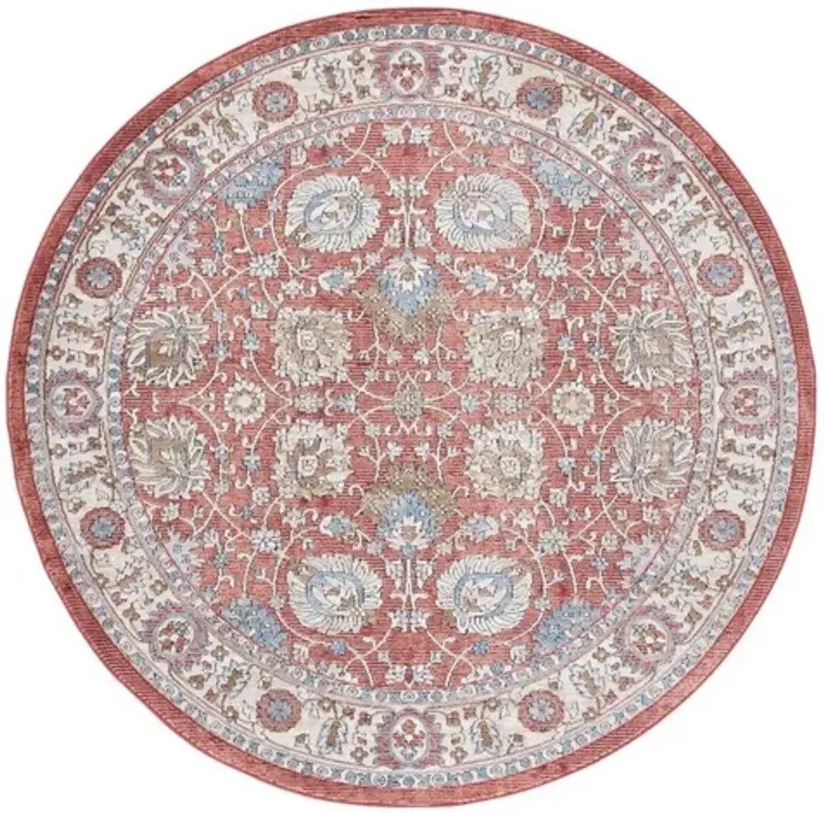 ROSEWOOD 102 Red 6'-7' X 6'-7' Round Round Rug