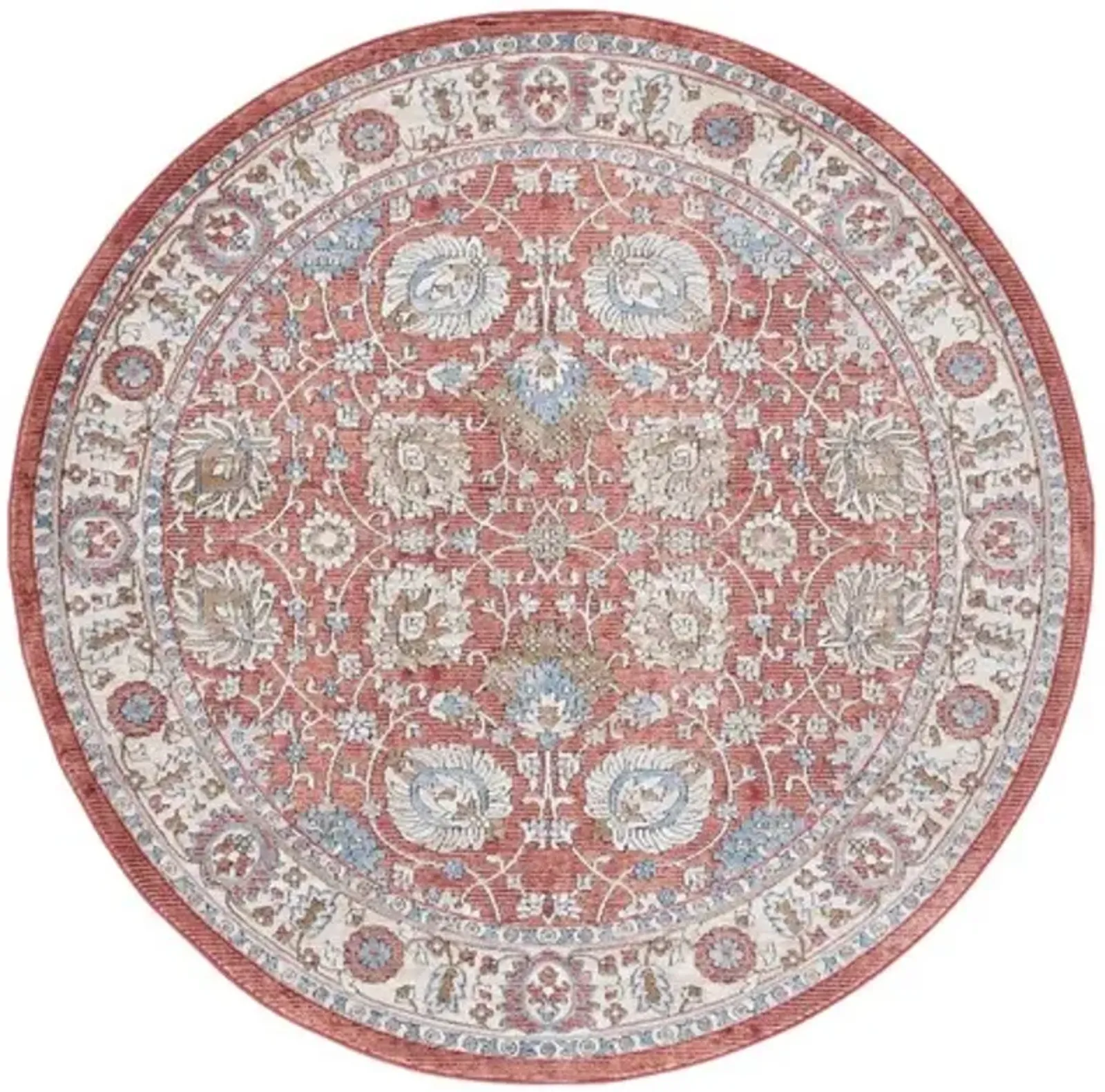 ROSEWOOD 102 Red 6'-7' X 6'-7' Round Round Rug