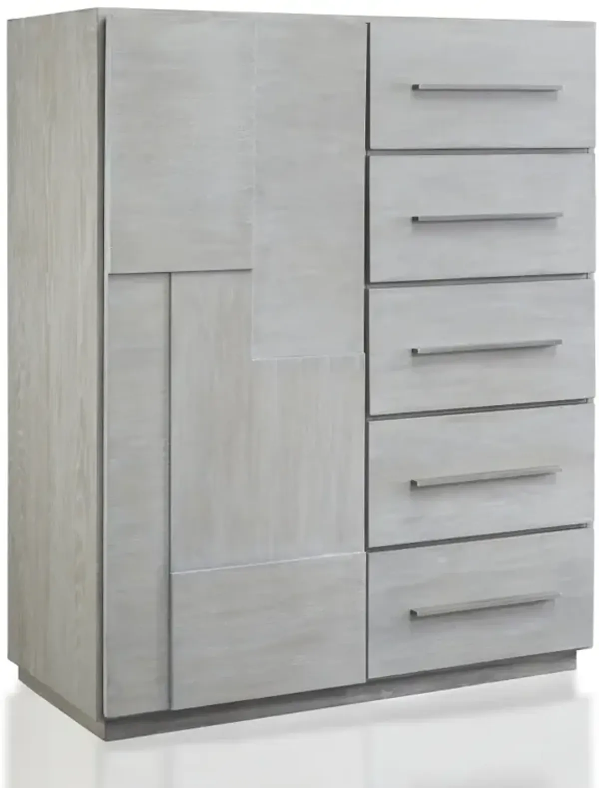 Destination Five Drawer One Door Sweater Chest in Cotton Grey (2024)