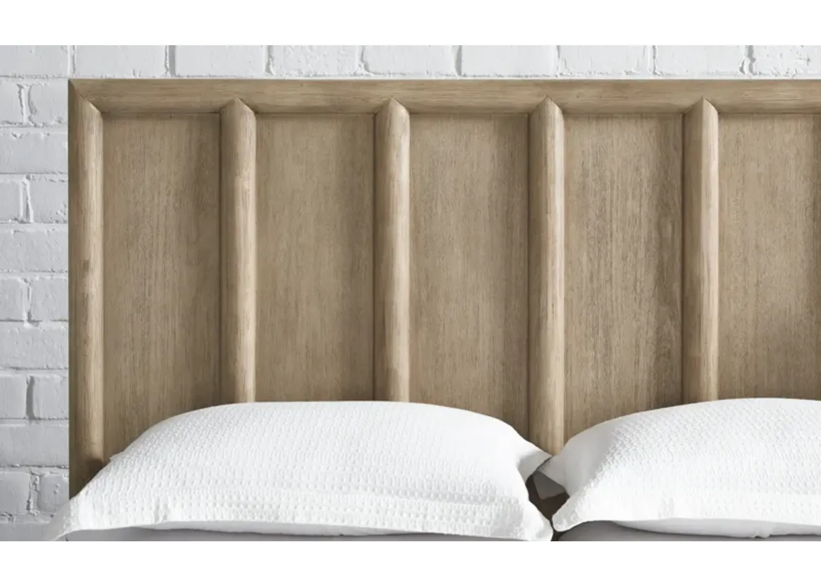 Dorsey California King-size Wooden Panel Bed in Granola