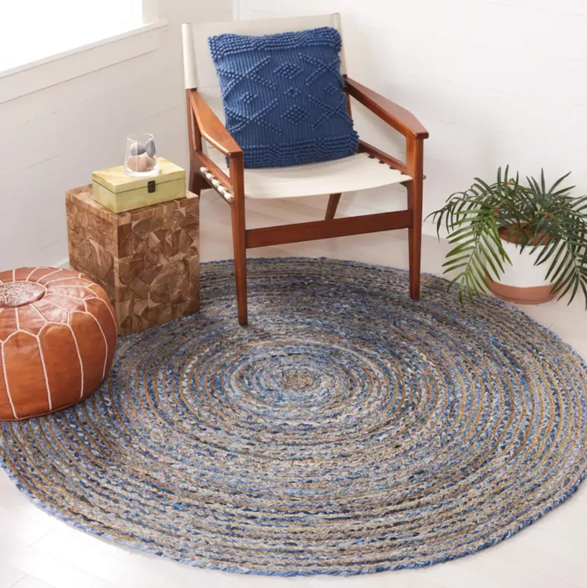 CAPE COD 202 BLUE  10' x 10' Round Round Rug