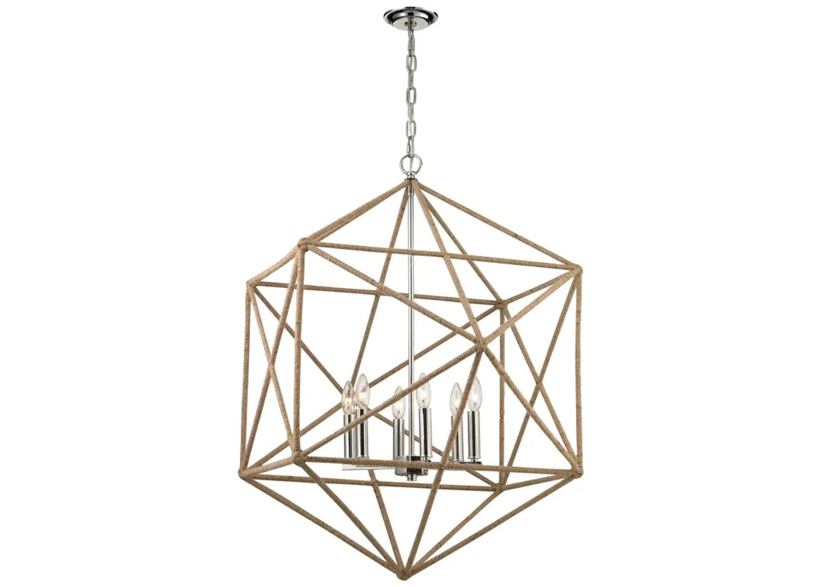 Exitor 34" Wide 6-Light Chandelier - Polished Nickel