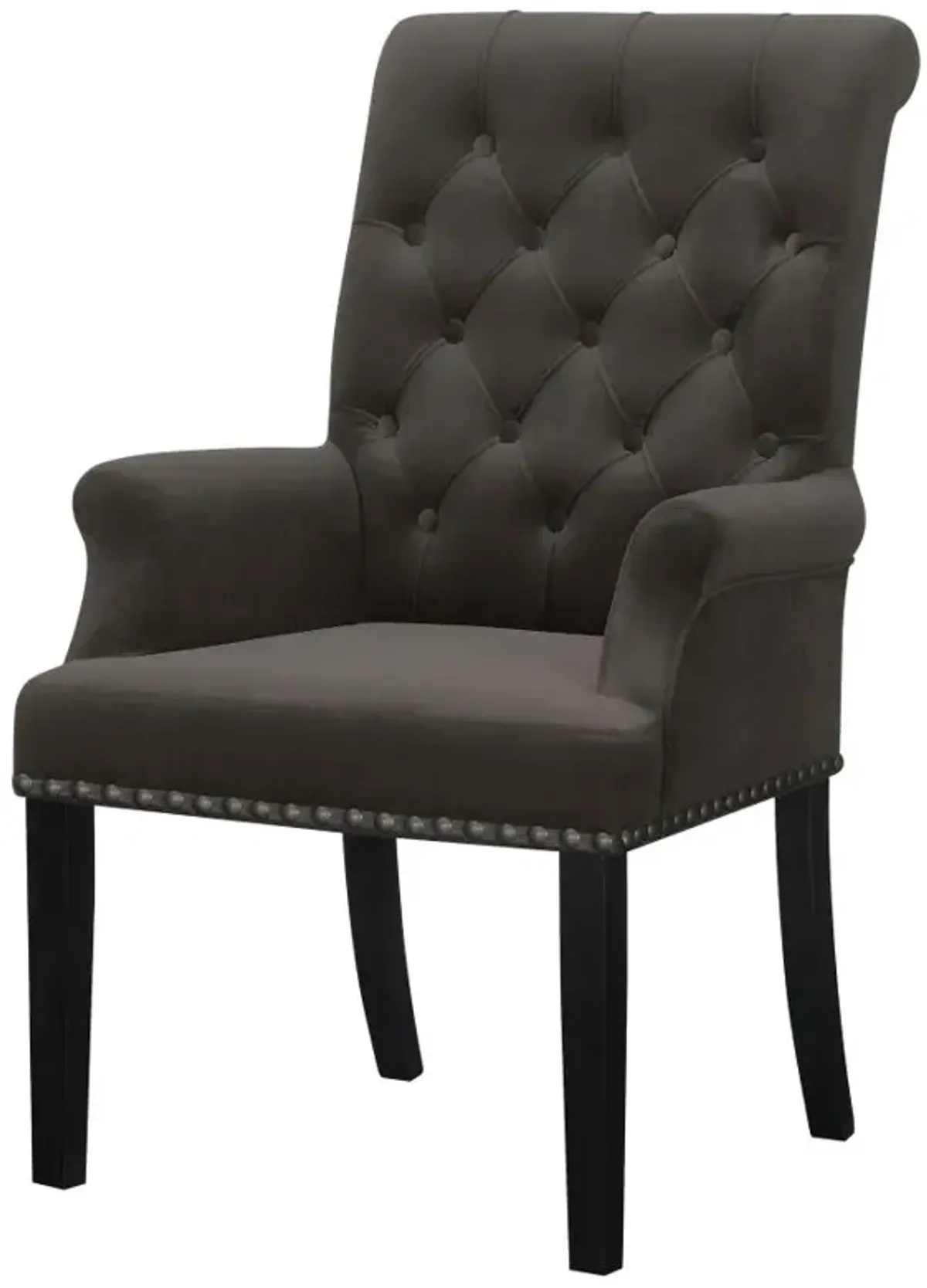 Alana Upholstered Tufted Arm Chair with Nailhead Trim