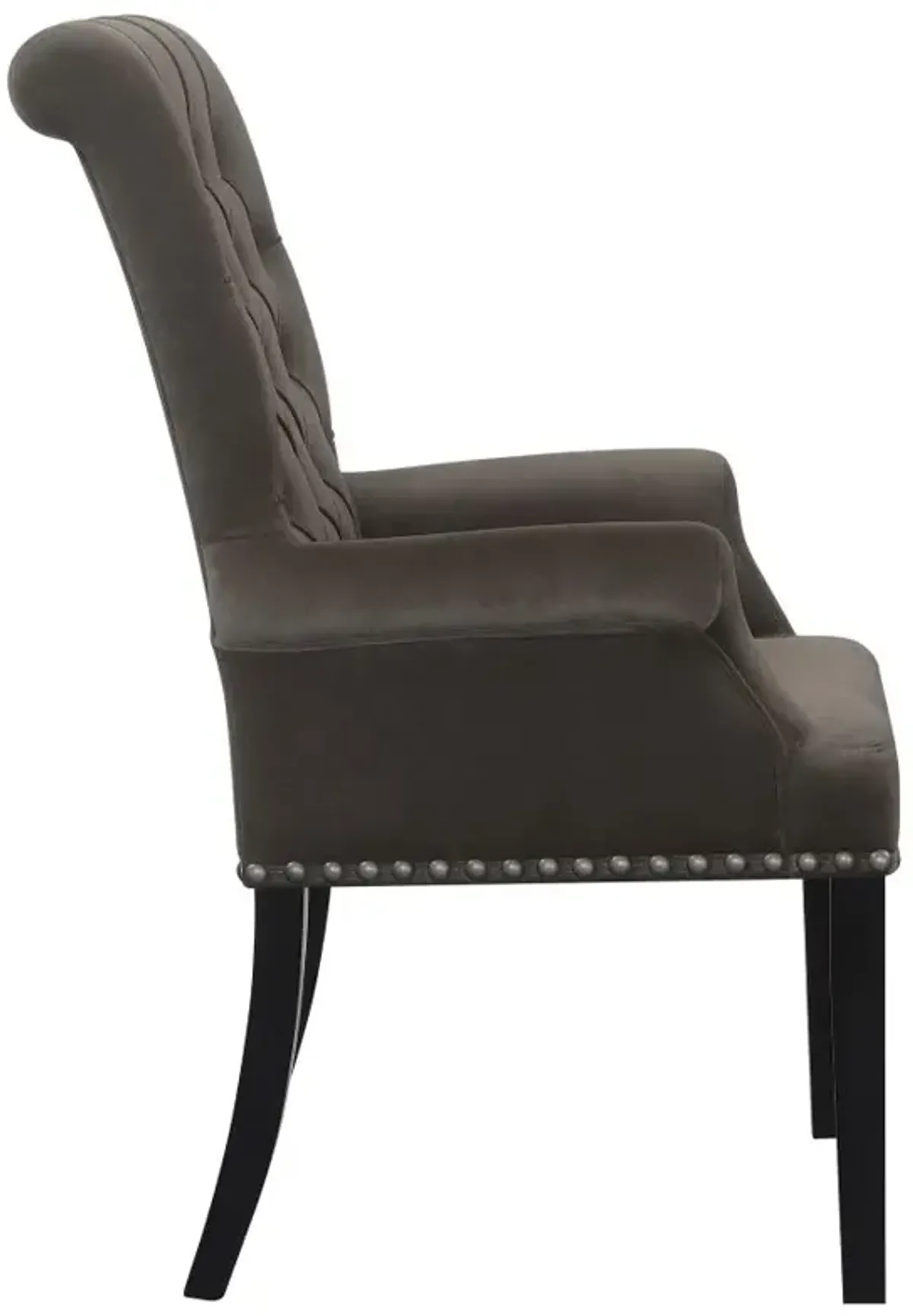 Alana Upholstered Tufted Arm Chair with Nailhead Trim