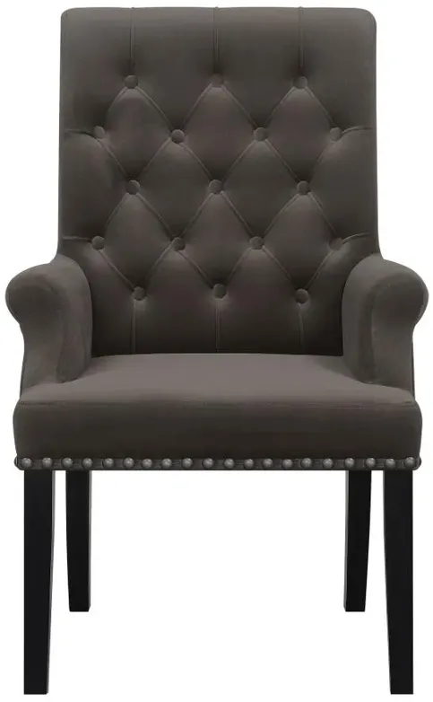 Alana Upholstered Tufted Arm Chair with Nailhead Trim