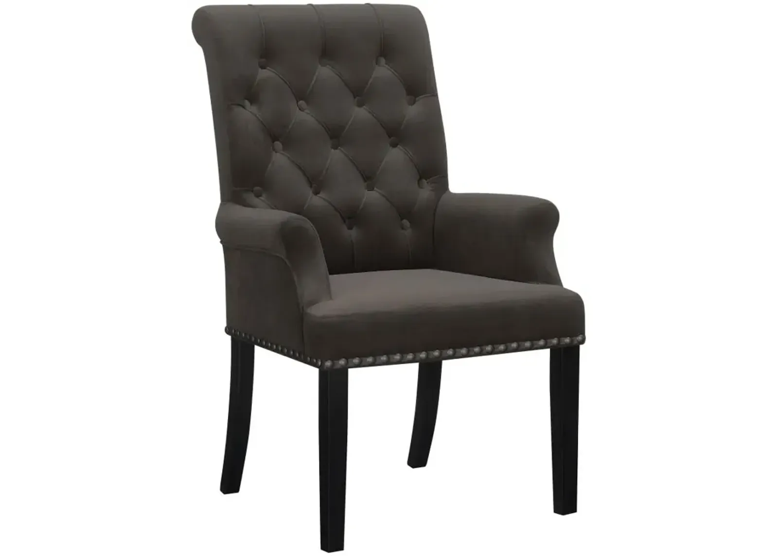 Alana Upholstered Tufted Arm Chair with Nailhead Trim