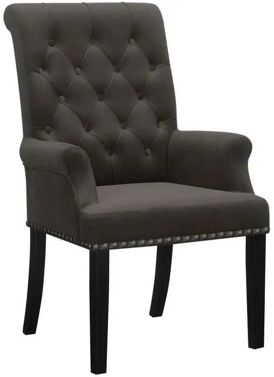 Alana Upholstered Tufted Arm Chair with Nailhead Trim