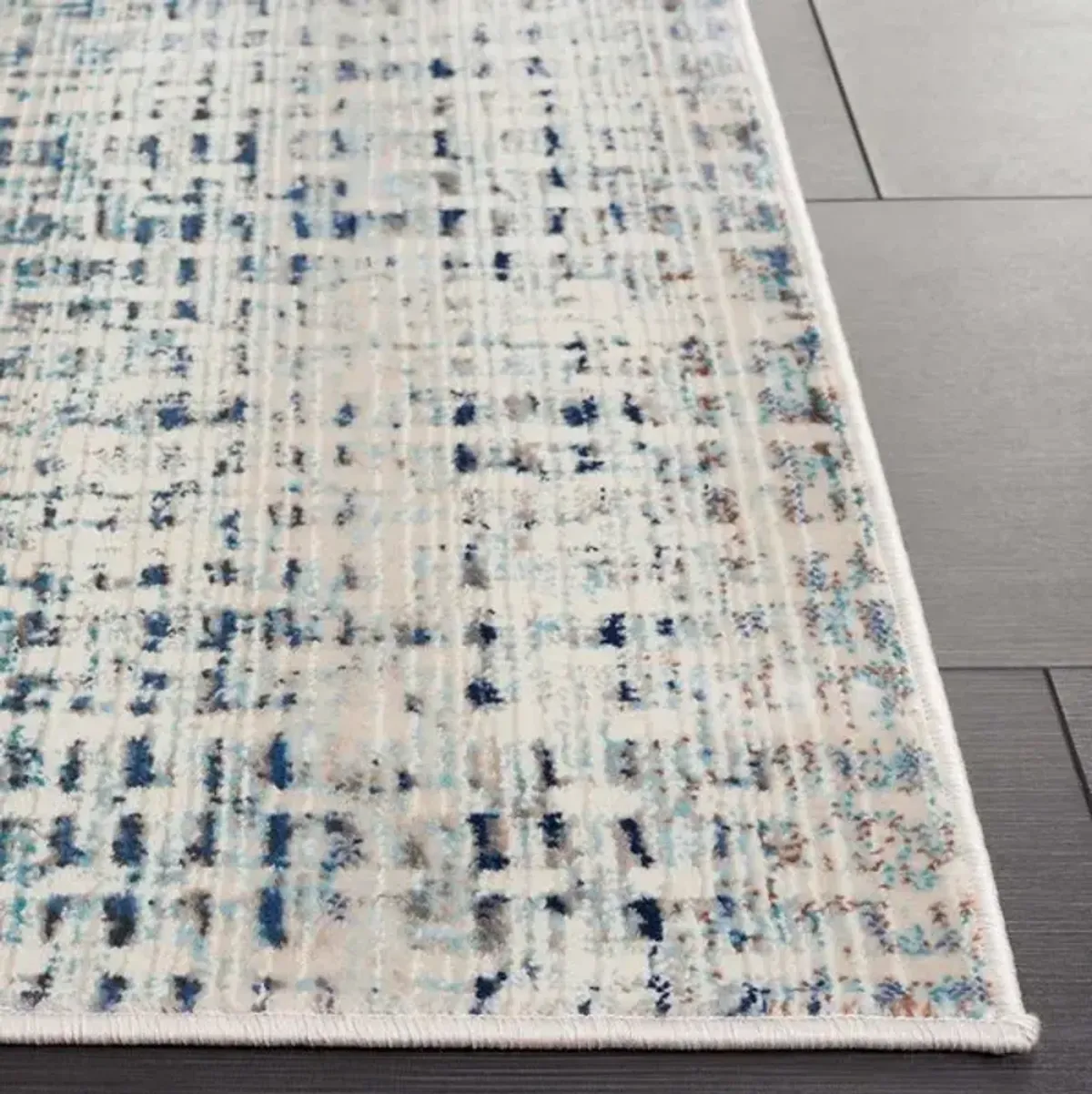 RAINBOW 654 Blue  8' X 10' Large Rectangle Rug