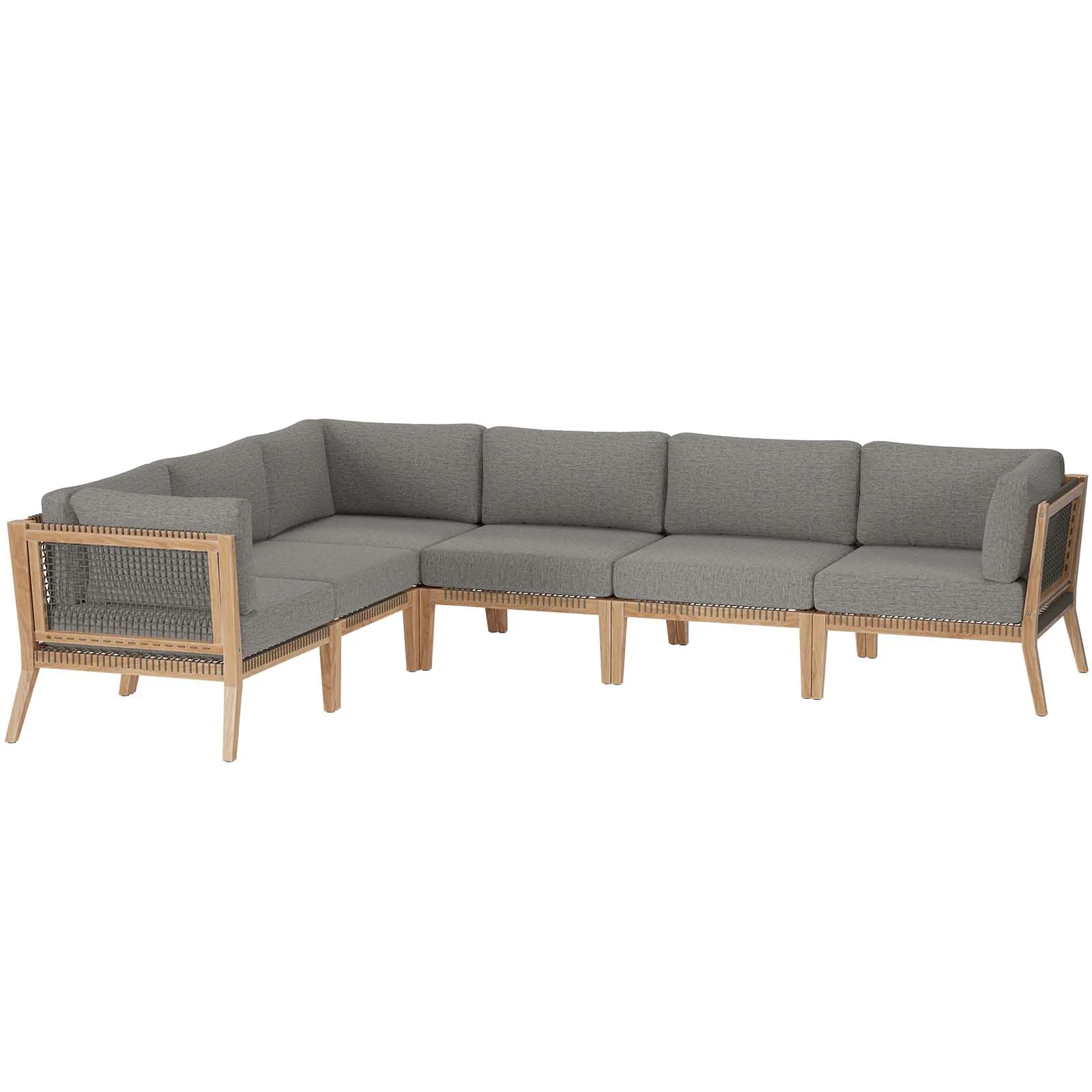 Clearwater Teak 6-Piece Outdoor Sectional