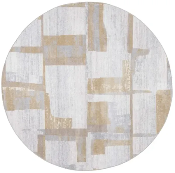 BAYSIDE 126 Beige 6'-7' X 6'-7' Round Round Rug