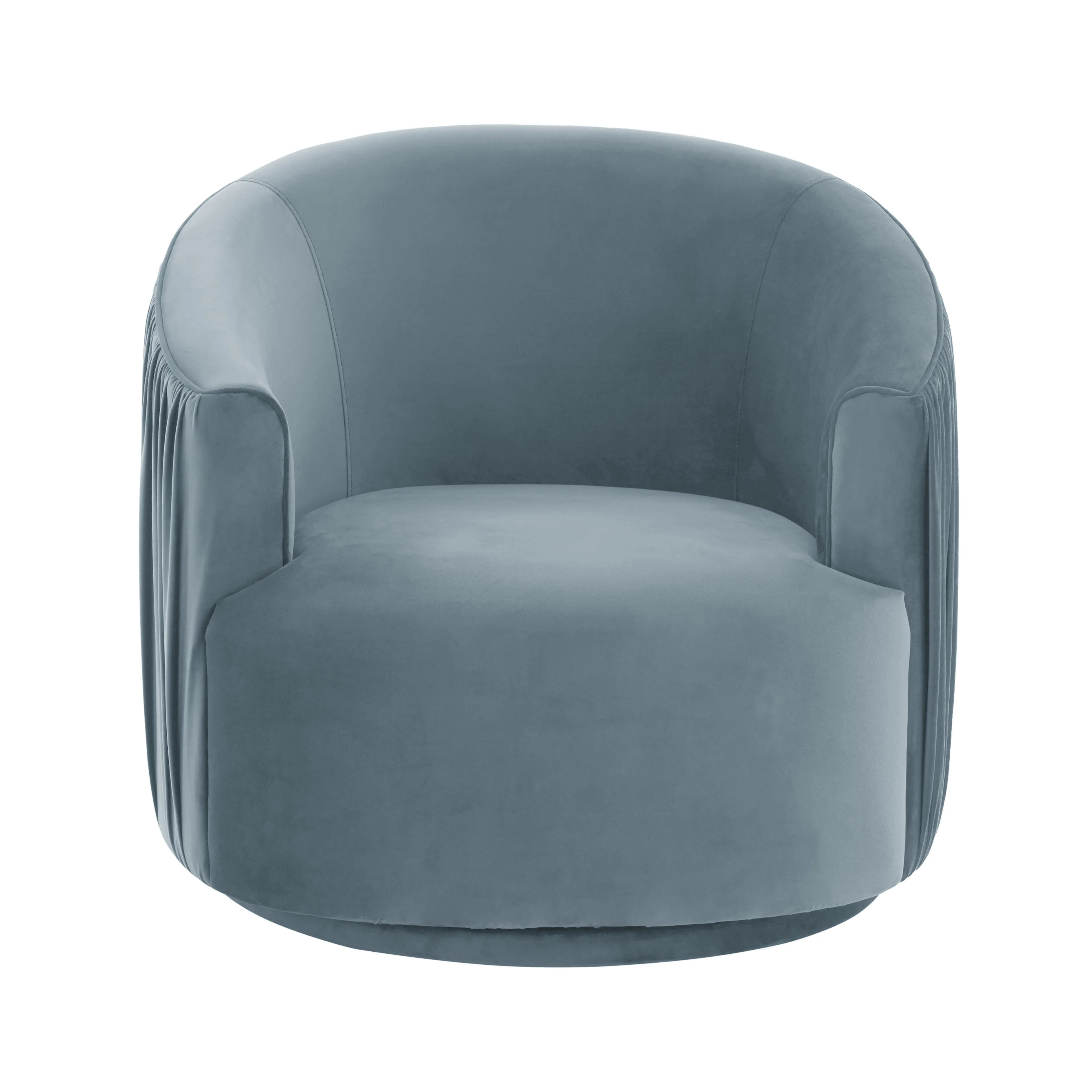 London Blue Pleated Swivel Chair