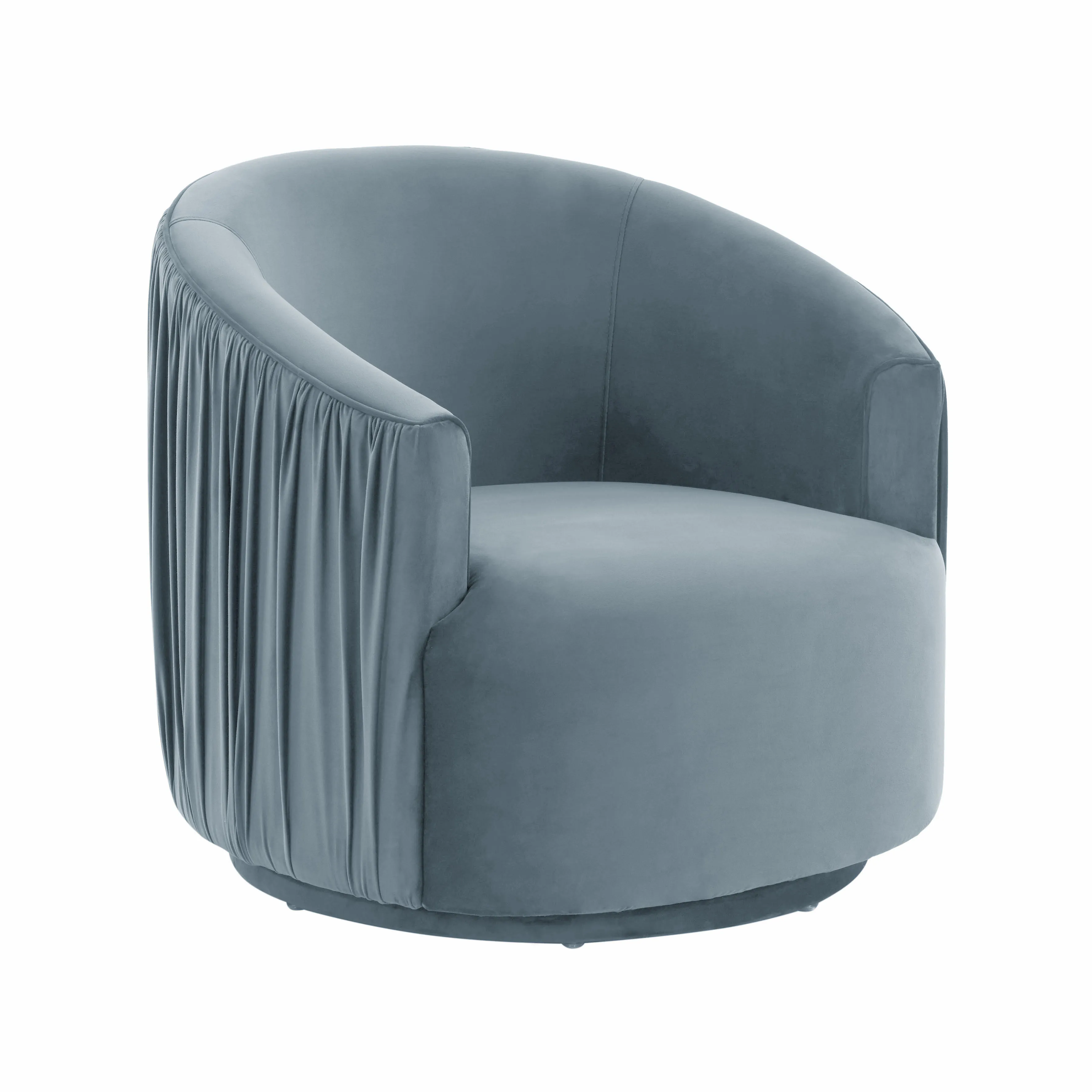 London Blue Pleated Swivel Chair