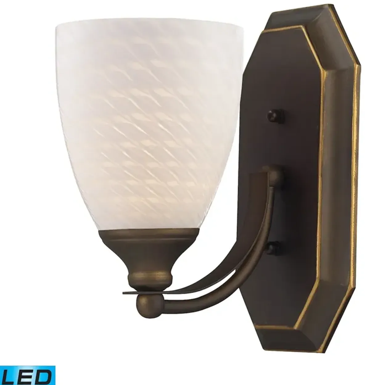 Mix and Match Vanity 5" Wide 1-Light Vanity Light - Aged Bronze