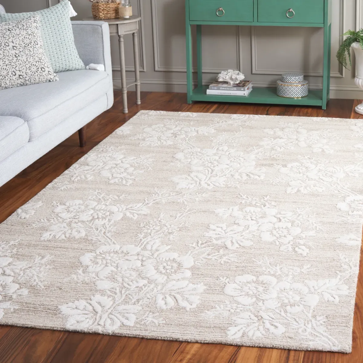 GLAMOUR 625 BEIGE  6' x 6' Square Square Rug