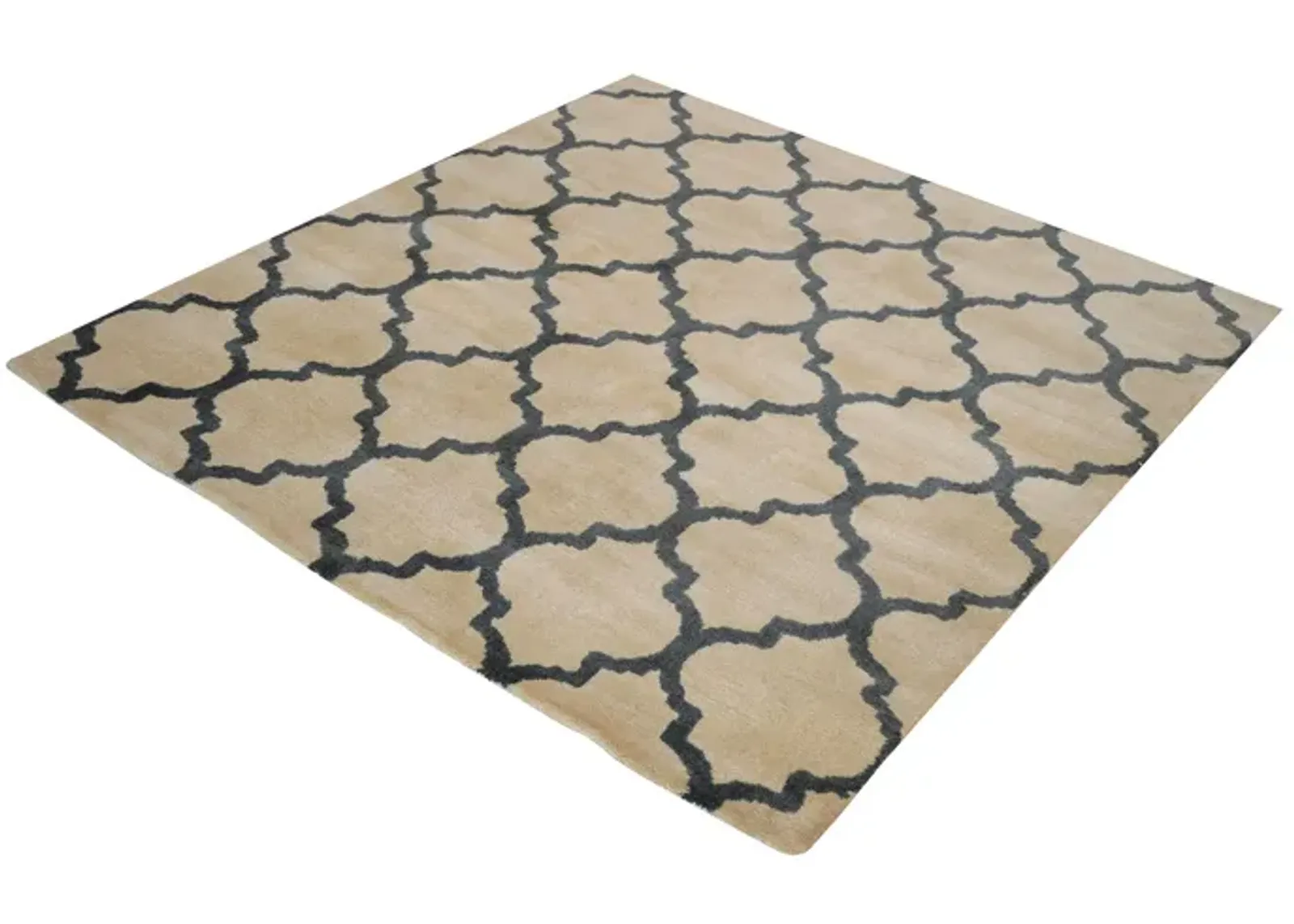 Wego Handwoven Wool Rug in Natural and Black