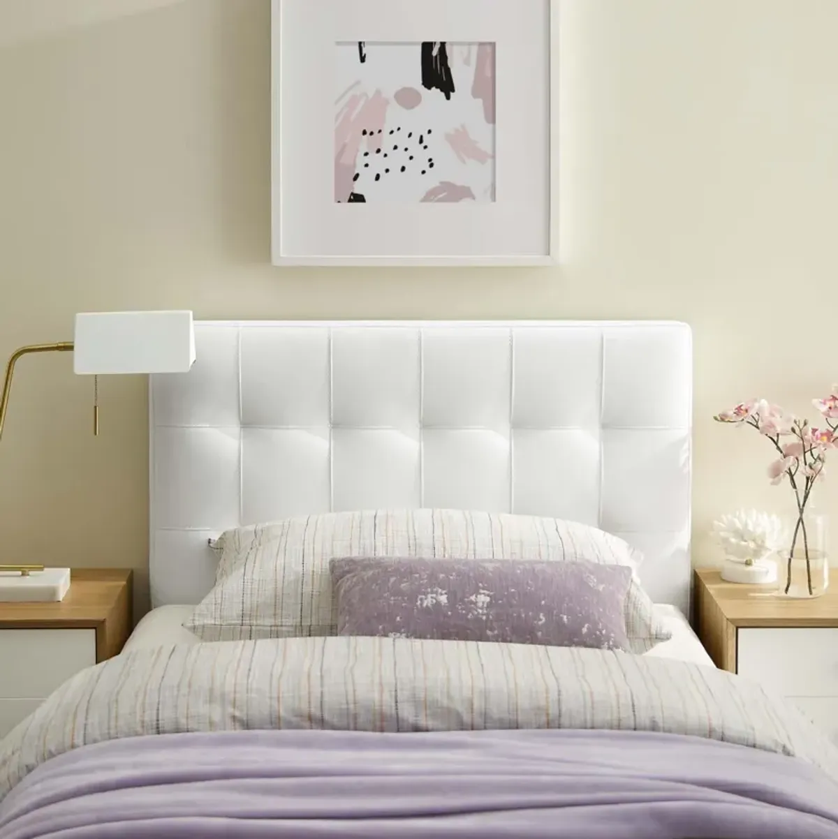 Lily Twin Upholstered Vinyl Headboard