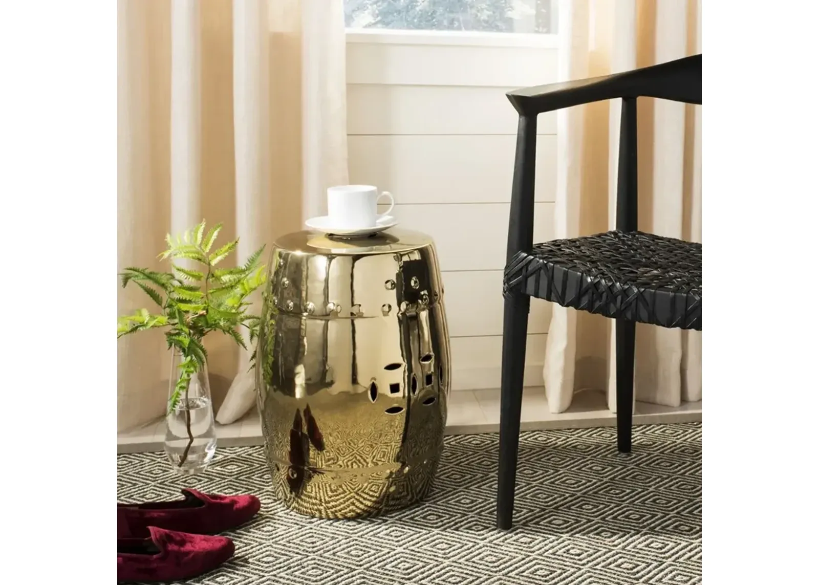 Gold Modern Ming Garden Stool